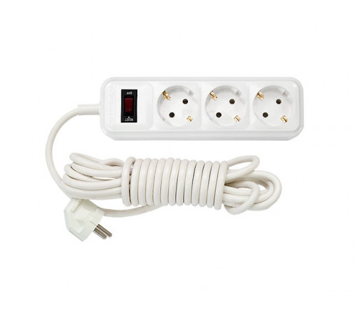 Удлинитель бытовой 3,5м (3 роз., 2.5кВт, с/з, ПВС 3х0,75) Bylectrica