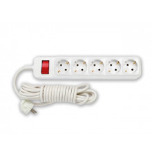 Удлинитель бытовой 5м (5 роз., 2.5кВт, с/з, ПВС 3х0,75) Bylectrica